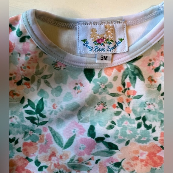 Busy Bee Smocks Finlee Floral Two Piece Swim w Bonnet - Picture 2 of 6